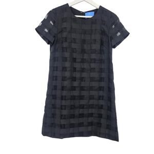 Alice Walk Shift Dress Black Checkered Short Sleeve Mini Career Office Size 2